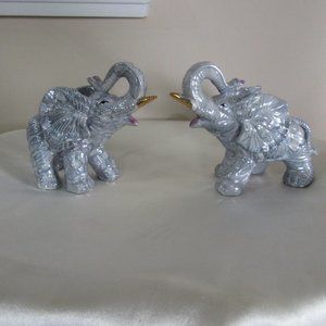 Ceramic Elephants 1 pair of 2 Elephants